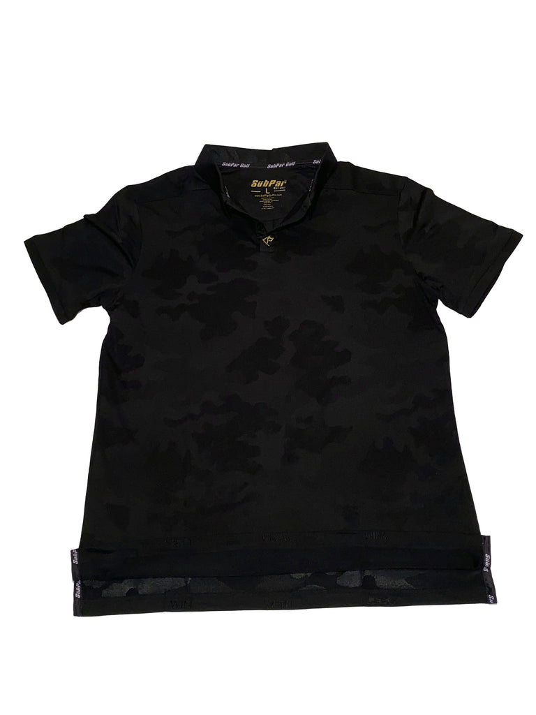 Black camo polo shirt on sale